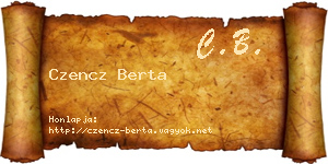 Czencz Berta névjegykártya
